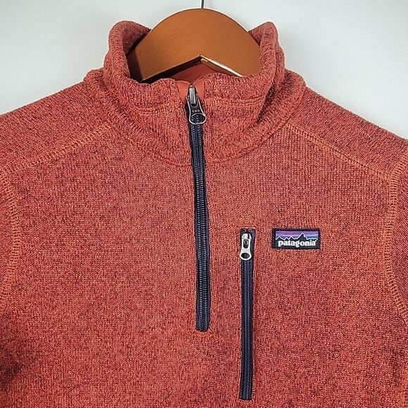 Patagonia Better Sweater Kids Youth Medium 10 Red Quarter Zip 1/4 Pullover - Picture 2 of 10